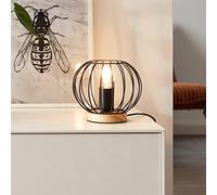 Brilliant Lampe de table au style néo rétro - Lampe de table décorative avec interrupteur intermédiaire pour bureau, chambre à coucher ou salon - En métal/bois - Diamètre : 20 cm - 93044Z76