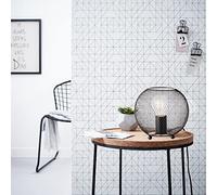 Brilliant Lampe de table au style rétro Neo - Lampe de table décorative avec interrupteur intermédiaire pour fil - Pour bureau, chambre à coucher ou salon - En métal - Noir - Diamètre : 20 cm