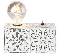 BRILLIANT Lampe de table Vagos 12cm crème, lampes d'intérieur, lampes de table, décoratives | 1x A60, E27, 60W, convient aux lampes normales (non incluses) | A ++ | Avec interrupteur à bascule