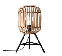 BRILLIANT lampe de table Woodrow brun clair | 1x A60, E27, 60W, lampes normales gf non spécifiées. | Avec interrupteur à cordon | Convient aux lampes LED