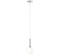 BRILLIANT lampe Hadan suspension 10cm chrome/blanc-transparent | 1x D45, E14, 40W, adapté aux lampes à suspension (non inclus) | Échelle A ++ à E | Réglable en hauteur/câble peut être raccour