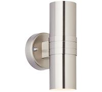 BRILLIANT lampe Hanni LED applique murale d'extérieur 2 lumières acier inoxydable | 2x LED-PAR51, GU10, 3W lampes à réflecteur LED incluses, (250lm, 3000K) | Échelle A ++ à E | Classe de protecti