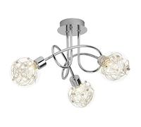 BRILLIANT lampe Joya plafonnier 3 lumières chrome | 3x QT14, G9, 33W, adapté aux lampes à culot à broche (non incluses) | Échelle A ++ à E | Fil décoratif dans le verre