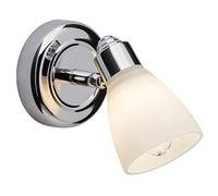 BRILLIANT lampe Kensington spot mural chrome/blanc | 1x QT14, G9, 28W, adapté aux lampes à culot à broche (non incluses) | Échelle A ++ à E | Classe de protection IP: 44 - étanche aux éclaboussures