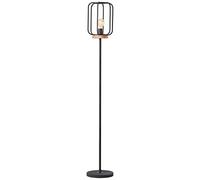 BRILLIANT lampe, lampadaire Tosh 1 flamme bois antique/corindon noir, 1x A60, E27, 40W, bois issu de la foresterie durable (FSC)