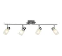 BRILLIANT lampe Lea LED spot tube 4flg fer/chrome/blanc | 4x LED-D45, E14, ampoule LED 4W incluse, 450lm, 2700K | Bras rotatifs | Économique et durable grâce à l'utilisation de LED