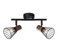 BRILLIANT lampe Manama spot tube 2 feuilles bois foncé/noir mat | 2x D45, E14, 18W, adapté aux lampes à suspension (non incluses) | Échelle A ++ à E | Têtes pivotantes