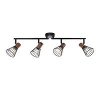 BRILLIANT lampe Manama spotlight 4 ampoules bois foncé/noir mat | 4x D45, E14, 18W, adapté aux lampes à suspension (non inclus) | Échelle A ++ à E | Têtes pivotantes/bras pivotants