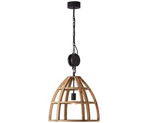 BRILLIANT lampe Matrix Nature suspension 47cm bois antique/corindon noir | 1x A60, E27, 60W, adapté aux lampes standard (non incluses) | Échelle A ++ à E | La chaîne peut être raccourcie