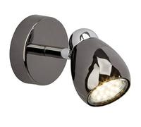 BRILLIANT lampe Milano LED spot mural chrome/chrome noir | 1x LED-PAR51, GU10, lampe à réflecteur LED 3W incluse, (250lm, 3000K) | Échelle A ++ à E | Tête pivotante