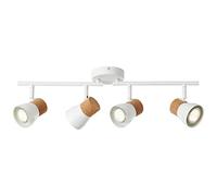 BRILLIANT lampe Moka spot tube 4flg blanc mat/marron | 4x PAR51, GU10, 10W, adapté aux lampes à réflecteur (non incluses) | Échelle A ++ à E | Têtes pivotantes