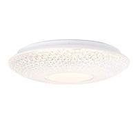 BRILLIANT lampe Nunya LED plafonnier 42cm blanc/chrome | 1x LED 24W intégrée (1600lm, 3000K) | Échelle A ++ à E | Économique et durable grâce à l'utilisation de LED