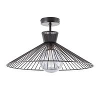 Brilliant lampe, plafonnier Elmont 45cm noir mat, 1x A60, E27, 52W, convient aux lampes LED
