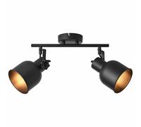 BRILLIANT Lampe, Rolet spot tube 2-flammes sable noir, métal, 2x D45, E14, 18W,