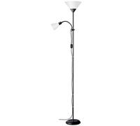 Brilliant Lampe Spari - bras de lecture et uplighter, E27 60W, noir/blanc, interrupteur à cordon