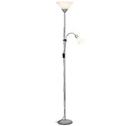 Brilliant Lampe Spari LED bras de lecture argent/blanc E27 9,5W 2700K avec interrupteur à cordon