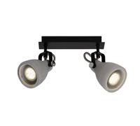 BRILLIANT lampe Thanos faisceaux spot 2-feuille noir mat / gris ciment | 2x PAR5