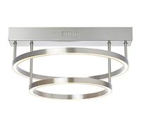 BRILLIANT lampe Tunar Plafonnier LED 2 lampes rondes nickel | 1x LED 30W intégrée, (2100lm, 3000K) | Échelle A ++ à E | Dimmable en 3 étapes à l'aide d'un interrupteur mural