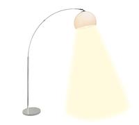 BRILLIANT lampe Vessa bow lampadaire 1.7m chrome/blanc | 1x A60, E27, 60W, adapté aux lampes standard (non incluses) | Échelle A ++ à E | Avec pédale