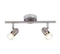 BRILLIANT lampe Wesley LED spot tube 2 lampes fer/chrome | 2x LED-PAR51, GU10, 5W lampes à réflecteur LED incluses, (380lm, 3000K) | Échelle A ++ à E | Têtes pivotantes