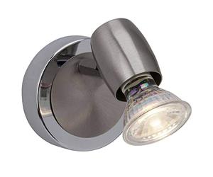 BRILLIANT lampe Wesley Spot mural en fer/chrome | 1x LED-PAR51, GU10, lampe à réflecteur LED 5W incluse, (380lm, 3000K) | Échelle A ++ à E | Tête pivotante