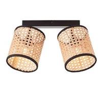 Brilliant lampe, Wiley spot bar 2 flammes bois clair / noir, 2x D45, E14, 60W, têtes pivotantes noir G