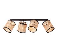 Brilliant lampe, Wiley spot bar 4 flammes bois clair/noir, 4x D45, E14, 42W, têtes pivotantes