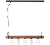 Brilliant lampe Woodhill suspension 5 lumières antique / noir | 5x A60, E27, 30W, lampes normales gf non spécifiées | Réglable en hauteur | Convient aux lampes LED
