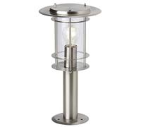 BRILLIANT lampe York lampadaire extérieur 40cm acier inoxydable | 1x A60, E27, 40W, adapté aux lampes normales (non inclus) | Échelle A ++ à E | Classe de protection IP: 44 - étanche aux éclabous