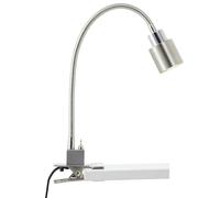 Brilliant LED Klemmleuchte in nickel chrom mit Flexarm & Kippschalter flexible Klemmlampe, Leselampe Schreibtischlampe Bettlampe mit 3 Watt und 300 Lumen, 3000K warmweiß inkl. LED