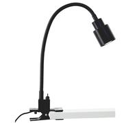 Brilliant LED Klemmleuchte in schwarz mit Flexarm & Kippschalter flexible Klemmlampe, Leselampe Schreibtischlampe Bettlampe mit 3 Watt und 300 Lumen, 3000K warmweiß inkl. LED fürs Schlafzimmer