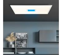 BRILLIANT Panneau LED moderne en saillie 60x60cm | Plafonnier à intensité variable avec lumière centrale RGB et télécommande | Métal/plastique | 37W 3800 lumens 2700 à 6500 lumens | Blanc