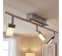 Plafonnier LED chromé, éclairage de salon, spot réglable, brillant, G16416/15