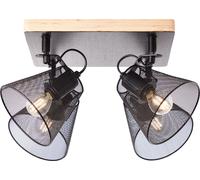 Brilliant 40135/76 - Plafonnier 4 spots Metaal/Hout