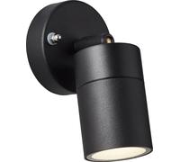 BRILLIANT Projecteur mural extérieur noir JANDY | tête pivotante | dimmable avec ampoule adaptée | 1x GU10 douille max. 10 Watt | métal/verre | IP44