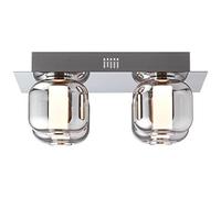Brilliant Rafa Plafonnier LED 4 flammes chrome / verre fumé Luminaires d'intérieur, plafonniers, décoratifs | 4x LED 5.5W intégrées, (flux lumineux: 535lm, couleur de la lumière: 3000K) | A | Éco