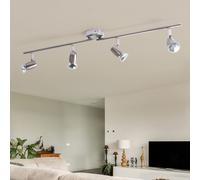 Barre de spots Spot de plafond argenté Lampe de salon Plafonnier, spots orientables, 4x GU10 douille, L 80 cm