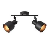 BRILLIANT Lampe, Rolet spot tube 2-flammes sable noir, métal, 2x D45, E14, 18W,