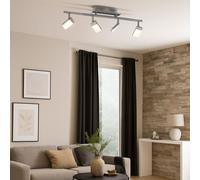 Brilliant Spotleiste Plafonnier LED Verstellable 4 Lumières 67 cm Chrom Blanc