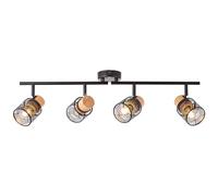 Brilliant Taches Santy 4 lumières noir avec bois - 99398/76