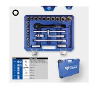 Brilliant Tools Jeu de clés à douille 1/2", 25 pcs