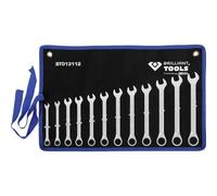 BRILLIANT TOOLS BT013112 Jeu de clés polygonales à cliquet, 12 pcs, 8 - 19 mm [Powered by KS TOOLS]
