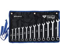 BRILLIANT TOOLS BT013212 Jeu de clés polygonales à cliquet réversible, 12 pcs, 8 - 19 mm [Powered by KS TOOLS]
