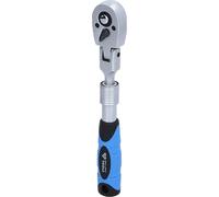 BRILLIANT TOOLS BT020997 Cliquet réversible télescopique 1/4" avec tête flexible (175- 225 mm) [Powered by KS TOOLS]