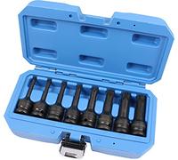 BRILLIANT TOOLS BT022600 Jeu de douilles porte embout à chocs 1/2", Torx, 8 pcs, T30 - T80 [Powered by KS TOOLS]