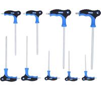 BRILLIANT TOOLS BT041200 Jeu de clés mâles coudées percées Torx® à poignée en T, 9 pièces [Powered by KS TOOLS]