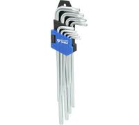 BRILLIANT TOOLS BT044019 Jeu de clés mâles coudées, 9 pcs, profil Torx®, longues [Powered by KS TOOLS]