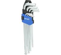 BRILLIANT TOOLS BT045019 Jeu de clés mâles coudées, 9 pcs, profil six pans creux, longues [Powered by KS TOOLS]