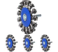 BRILLIANT TOOLS BT103109 Brosse circulaire, fil tressé, Ø 75 mm avec embout de 6,0 mm [Powered by KS TOOLS] (Lot de 4)