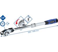 BRILLIANT TOOLS Cliquet réversible télescopique 1/2" à tête flexible - BT022993